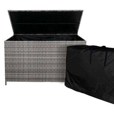 Jardí Rattan Garden Storage Box Large 582L Outdoor Chest Grey