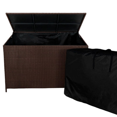 Jardí Brown Rattan Garden Storage Box Large 582L Outdoor Chest from B&Q