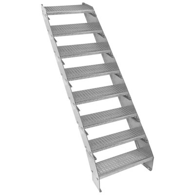 Monstershop Unisex Silver Adjustable Section Galvanised Staircase - 600Mm Wide In Size 8 - Image 4
