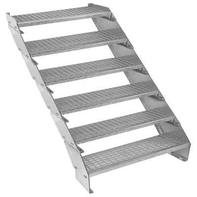 B&Q -  Height Adjustable Metal Staircase 6 Steps900mm Wide