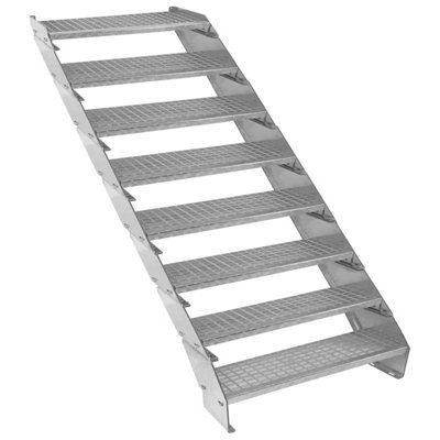 Monstershop Unisex Silver Adjustable 8 Section Galvanised Staircase - 900Mm Wide In - Image 3