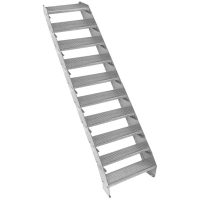 Metal Staircase 10 Section Adjustable Height Galvanised Steel Steps 60Cm / 600Mm 5055986186717 - Image 3