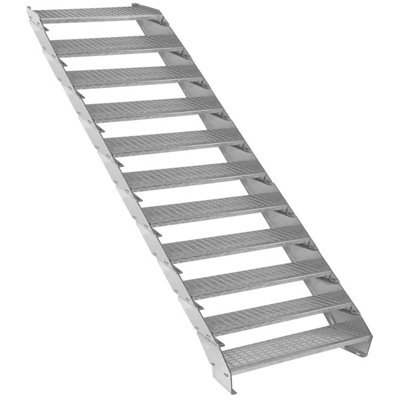 Monstershop Unisex Silver Adjustable 11 Section Galvanised Staircase - 900Mm Wide In - Image 4