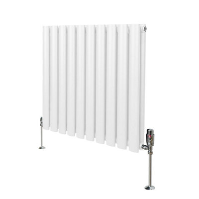 MonsterShop Oval Column Radiator & Valves600mm X 600mmWhite from B&Q