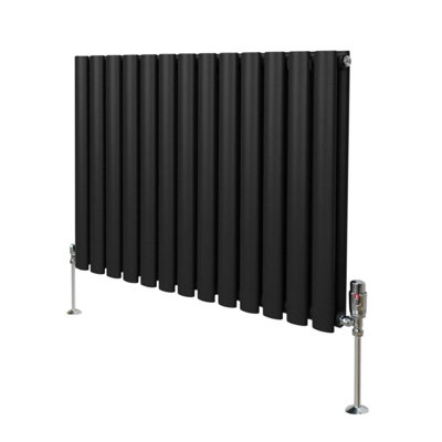 B&Q -  Oval Column Radiator & Valves600mm X 780mmBlack