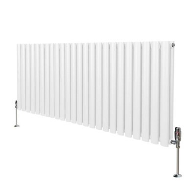 Monstershop Oval Column Radiator & Valves - 600Mm X 1440Mm - White