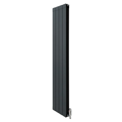 Monstershop Anthracite/Grey Aluminium Radiator & Valves - 1800Mm X 315Mm