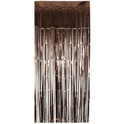 I Love Fancy Dress Rose Gold Foil Door Curtain Backdrop 8Ft Tinsel from B&Q
