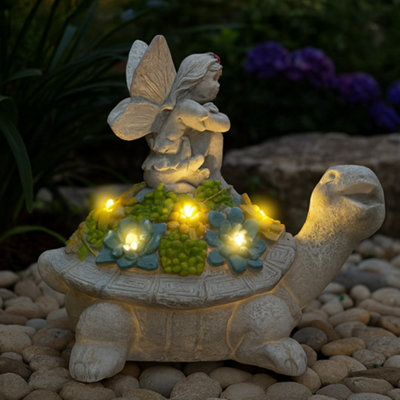 ILFD Group Ltd Solar Turtle Fairy Garden Ornament 20Cm / 8" from B&Q