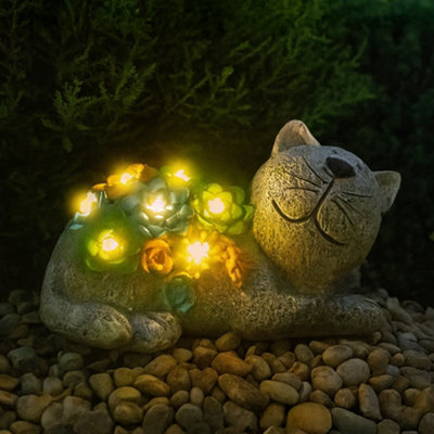 ILFD Group Ltd Solar Cat Garden Ornament 22Cm / 8.5"Pack Of 2 from B&Q