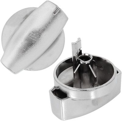 Spares2Go Chrome Silver Switch Knobs For Belling Hob Hotplate (Pack Of 2) Countryrange 44444 44445 1000Df 1000G from B&Q