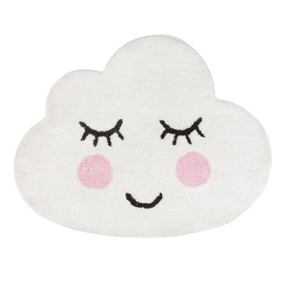 Sass & Belle Cute Sweet Dreams Smiling Cloud Children's Rug MatWhite from B&Q