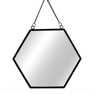B&Q -  Jet Black Hexagon Mirror
