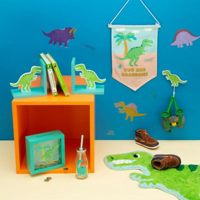 Sass & Belle Cute Roarsome Dinosaur T-Rex Children's Rug MatGreen from B&Q