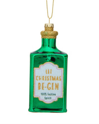 Sass & Belle Christmas Bauble - Let Christmas Be Gin Bottle