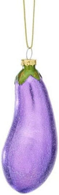 B&Q -  Fun Food Purple Aubergine Shaped Christmas Tree Bauble Hanging Decoration