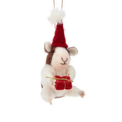 Sass & Belle Christmas Guinea Pig Hanging Felt Decoration from B&Q