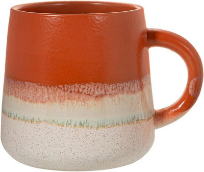 Sass & Belle Mojave Glaze Terracotta Mug Stoneware Coffee Tea Cup Brown Ombre Microwave Safe 488G from B&Q