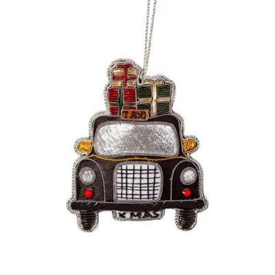 Sass & Belle Black London Taxi Zari Embroidery Decoration