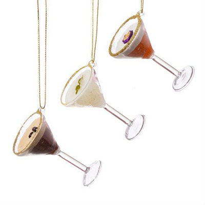 B&Q -  Martini Cocktail BaublesSet Of 3
