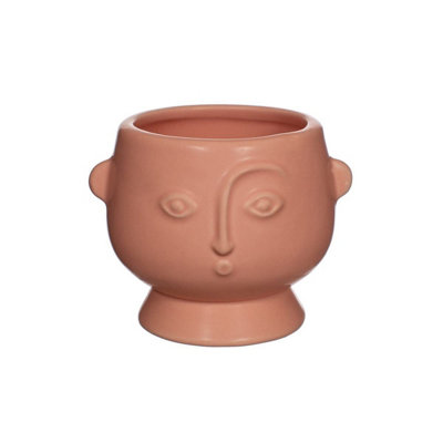 Sass & Belle Small Face Planter Matt Pink from B&Q