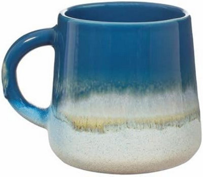 Sass & Belle Sass And Belle Mojave Glaze Blue Mug 360Ml Stoneware Coffee Tea Cup Artisan Ombre Finish Stylish Kitchen Drinkware from B&Q