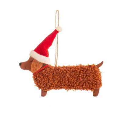 Sass & Belle Festive Daschund Hanging Decoration from B&Q