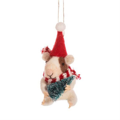 Sass & Belle Guinea Pig With Tree Felt Decoration from B&Q