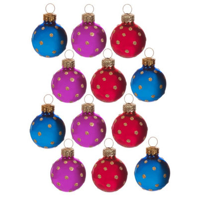 Sass & Belle Mini Polka Dot BaublesSet Of 12 from B&Q