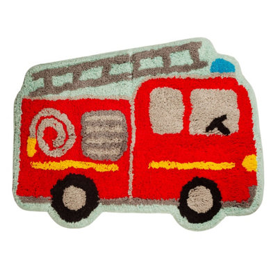 Sass & Belle Transport Fire Engine Rug from B&Q