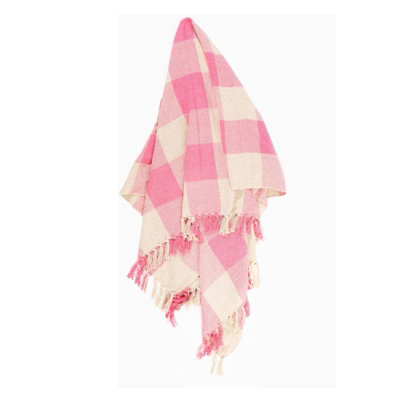 B&Q -  Checkboard Picnic ThrowPink