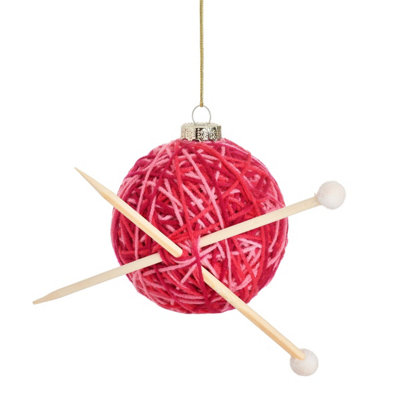 Sass & Belle Knitting Ball Shaped Bauble from B&Q