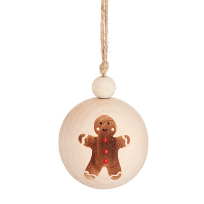 Sass & Belle Christmas Wooden Gingerbread Man  Bauble from B&Q