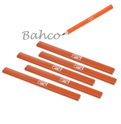 Bahco P-Hb Hb Grade Carpenters Pencils 5 Pack Orange