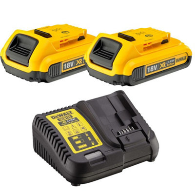Dewalt Dcb183 Xr 18V Lithium Ion Battery Twin Pack 2.0Ah + Dcb115 Charger from B&Q