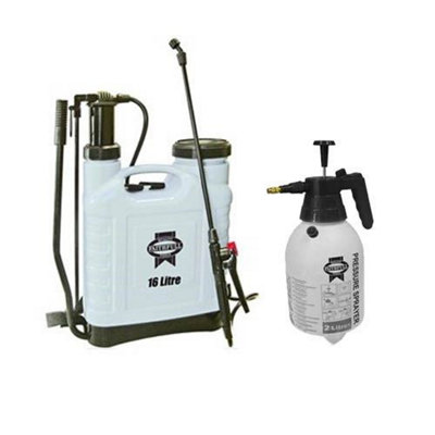B&Q -  Pressure Knapsack Sprayer 16 Litre Faispray16 & 2 Litre Hand Sprayer