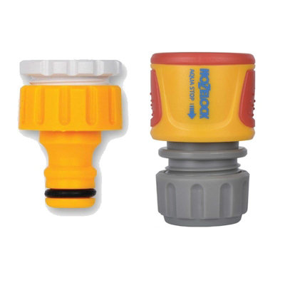 Hozelock Threaded Outdoor Tap Hose End Connector 2175 3/4" & 1/2" 2185 Waterstop from B&Q