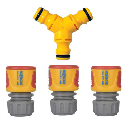 3 X Hozelock Aquastop Waterstop Connector Hose 2185 2075 + 2293 Y Connector from B&Q