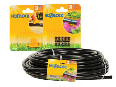 Hozelock Black 2764 Supply Hose 13Mm With 2799 Hole Punch + 2779 Blanking Plug 25M