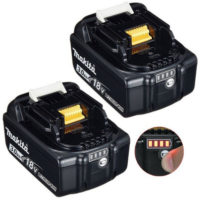 2 X Genuine Makita Bl1830 18V 3.0Ah Li-Ion Lxt Lithium Ion Battery Star Batt from B&Q