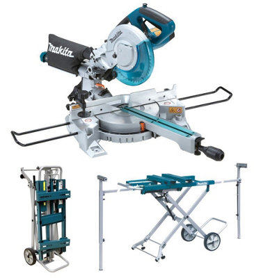 Makita Ls0815fl 110V 216Mm Sliding Compound Laser Mitre Saw Laser + Leg Stand B&Q