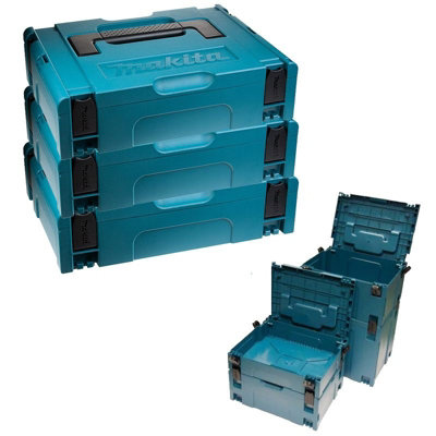 Makita Makpac Pack Of 3 X Stacking Connector Tool Cases Type 1 396 X 296 X 105 from B&Q