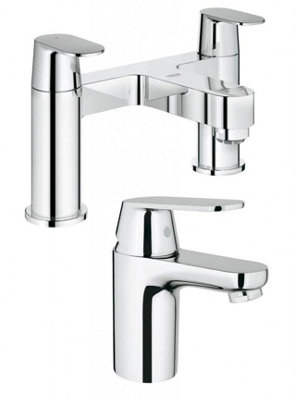 Grohe Eurosmart Cosmo 32824 Basin Mixer Tap + 25128 Deck Mounted Bath Filler from B&Q