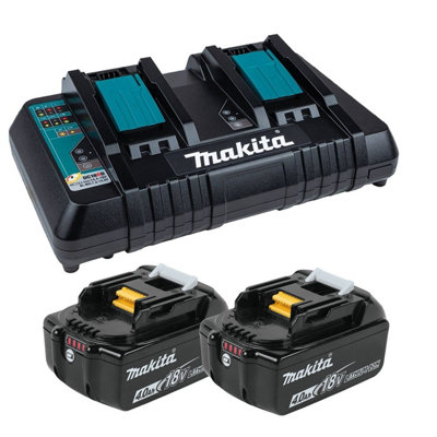 Makita Bl1840 18V 2 X Lxt 4.0Ah Lithium-Ion Batteries + Dc18Rd Dual Port Charger from B&Q
