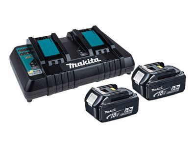 Makita Bl1850 18V 2 X Lxt 5.0Ah Lithium-Ion Batteries + Dc18Rd Dual Port Charger from B&Q