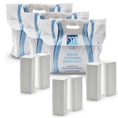 Monarch Water Monarch Ultimate Water Softener Block Salt 8Kg Bag 6X 4Kg Salt Blocks Food Grade from B&Q