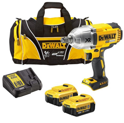 Dewalt Dcf899M2 Xr 18V High Torque Impact Wrench 1/2" 2X 4.0Ah Batt Charger Bag from B&Q
