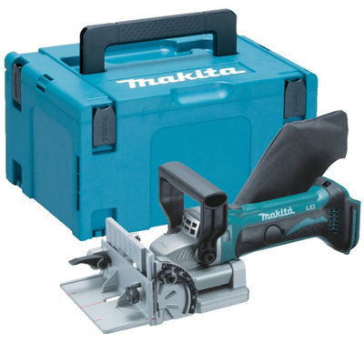 Makita Dpj180Z 18V Lxt Cordless Biscuit Jointer 100mm Dowel Joint + Makpac Case from B&Q