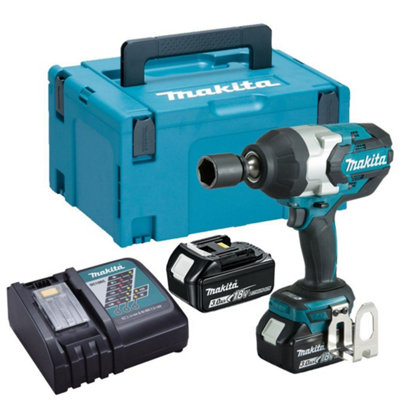 Makita Dtw1001Rfj 18V Lxt Brushless Impact Wrench 3/4 + 2 X 3.0Ah + Makpac from B&Q