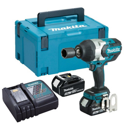 B&Q -  Dtw1001Rmj 18V Lxt Brushless Impact Wrench 3/4 + 2 X 4.0Ah + Makpac